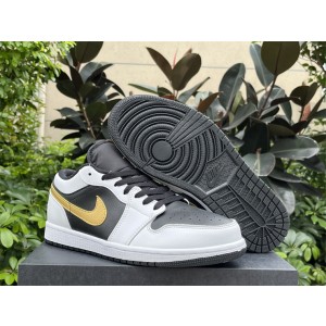 Nike Air Jordan 1 Low Black Gold Shoes
