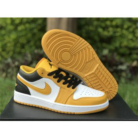 Nike Air Jordan 1 Low Black Yellow Shoes
