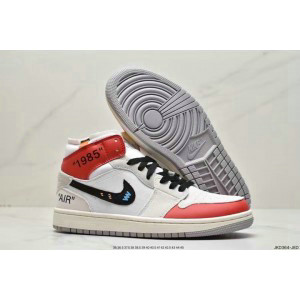 Nike Air Jordan 1 Mid White and Phantom Shoes