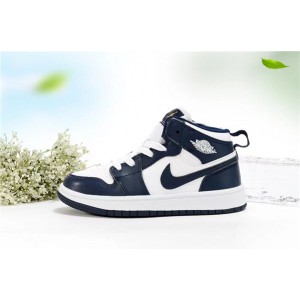 Nike Air Jordan 1 Navy White Kids Shoes 140