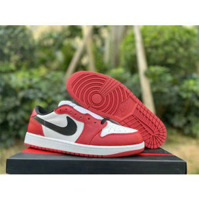 Nike Air Jordan 1 RETRO LOW OG Black Muslin Varsity Red Shoes