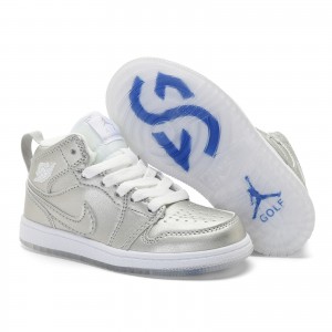 Nike Air Jordan 1 Silver Kids Shoes