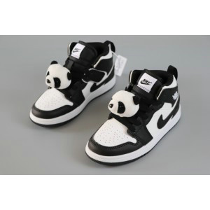 Nike Air Jordan 1 White Black Kids Shoes