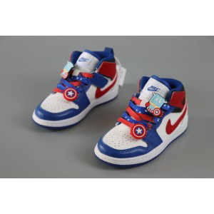 Nike Air Jordan 1 White Blue Kids Shoes