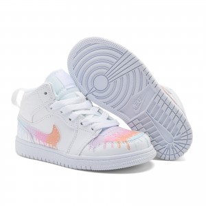 Nike Air Jordan 1 White Pink Kids Shoes