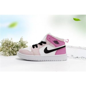 Nike Air Jordan 1 White Pink Kids Shoes 135