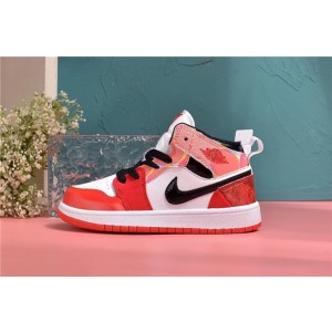 Nike Air Jordan 1 White Red Kids Shoes 145