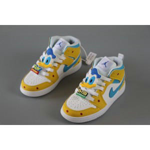 Nike Air Jordan 1 White Yellow Kids Shoes