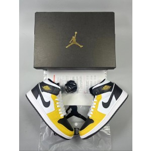 Nike Air Jordan 1 White Yellow Shoes