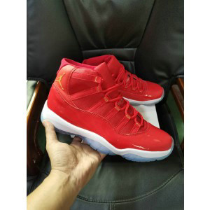 Nike Air Jordan 11 Red Gold Shoes
