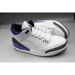 Nike Air Jordan 3 White Purple Shoes