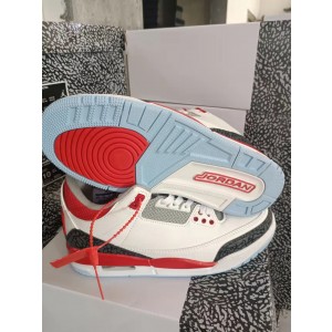 Nike Air Jordan 3 White Red Shoes 2