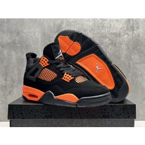 Nike Air Jordan 4 Black Orange Shoes