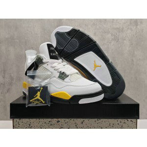 Nike Air Jordan 4 White Yellow Shoes