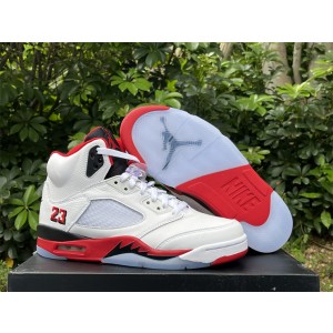 Nike Air Jordan 5 Fire Red Black Tongue Shoes