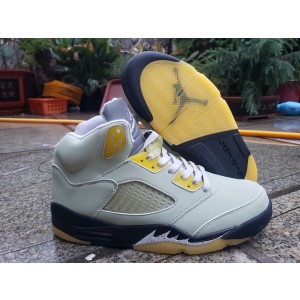 Nike Air Jordan 5 Grey Yellow Shoes