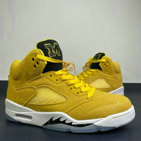 Nike Air Jordan 5 Michgan Yellow Shoes