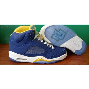 Nike Air Jordan 5 Michigan Wolverines Blue Shoes