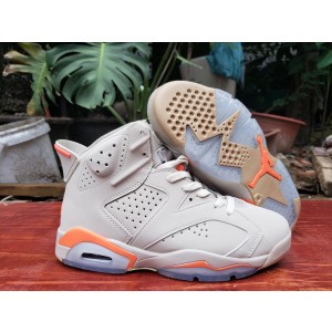 Nike Air Jordan 6 White Orange Shoes