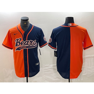 Nike Bear Blank Blue Orange Split Vapor Baseball Limited Men Jersey