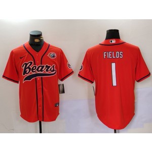 Nike Bears 1 Fields Orange Vapor Baseball Limited Men Jersey