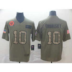 Nike Bears 10 Mitchell Trubisky 2019 Olive Camo Salute To Service Limited Men Jersey