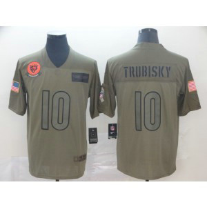 Nike Bears 10 Mitchell Trubisky 2019 Olive Salute To Service Limited Men Jersey