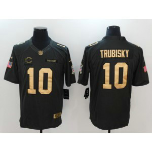 Nike Bears 10 Mitchell Trubisky Anthracite Gold Salute to Service Limited Men Jersey