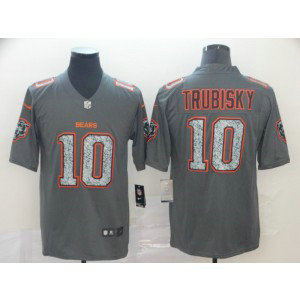 Nike Bears 10 Mitchell Trubisky Gray Static Vapor Untouchable Limited Men Jersey