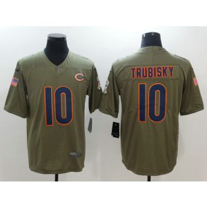 Nike Bears 10 Mitchell Trubisky Olive 2017 Salute To Service Limited Men Jersey