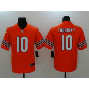 Nike Bears 10 Mitchell Trubisky Orange Vapor Untouchable Limited Men Jersey