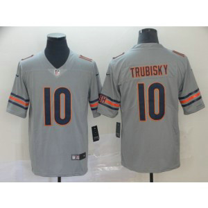 Nike Bears 10 Mitchell Trubisky Sliver Inverted Legend Men Jersey