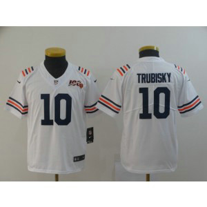 Nike Bears 10 Mitchell Trubisky White Alternate 100th Vapor Untouchable Limited Youth Jersey