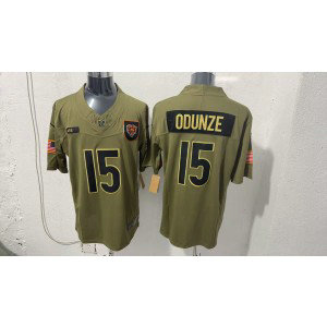 Nike Bears 15 Rome Odunze Olive 2025 Salute to Service F.U.S.E. Vapor Limited Men Jersey