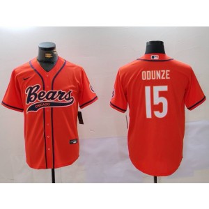 Nike Bears 15 Rome Odunze Orange Vapor Baseball Limited Men Jersey