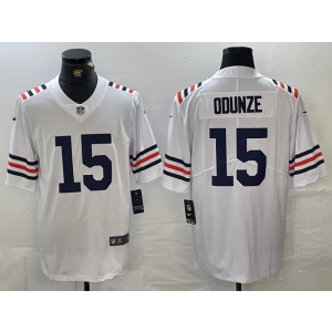 Nike Bears 15 Rome Odunze White Throwback Vapor Limited Men Jersey