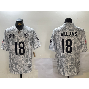 Nike Bears 18 Caleb Williams Arctic Camo 2024 F.U.S.E. Salute to Service Limited Men Jersey