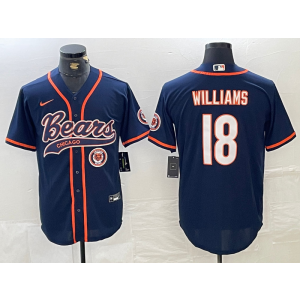 Nike Bears 18 Caleb Williams Blue Vapor Baseball Limited Men Jersey