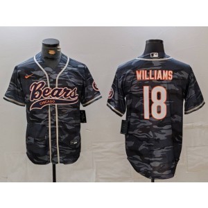 Nike Bears 18 Caleb Williams Camo Vapor Baseball Limited Men Jersey