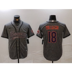 Nike Bears 18 Caleb Williams Grey Vapor Baseball Limited Men Jerseyy