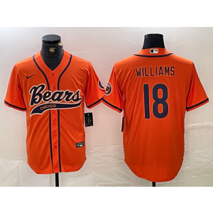 Nike Bears 18 Caleb Williams Orange Vapor Baseball Limited Men Jersey