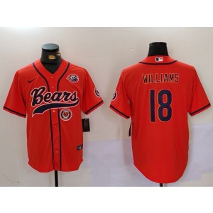 Nike Bears 18 Caleb Williams Orange Vapor Baseball Limited Men Jersey