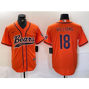 Nike Bears 18 Caleb Williams Orange Vapor Baseball Limited Men Jersey