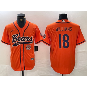 Nike Bears 18 Caleb Williams Orange Vapor Baseball Logo Limited Men Jersey