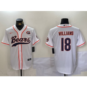 Nike Bears 18 Caleb Williams White Vapor Baseball Limited Men Jersey