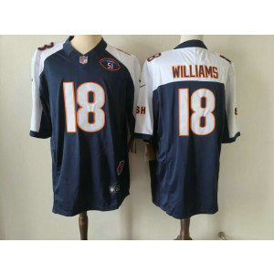 Nike Bears 18 Williams Blue Thanksgiving F.U.S.E. Vapor Limited Men Jersey