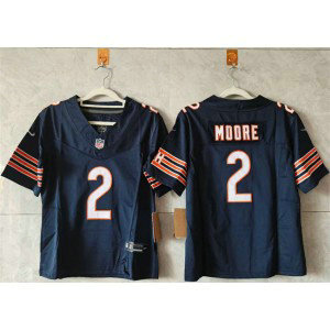Nike Bears 2 DJ Moore Navy F.U.S.E. Vapor Limited Women Jersey(Run Small)
