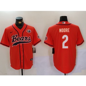 Nike Bears 2 DJ Moore Orange Vapor Baseball Limited Men Jersey