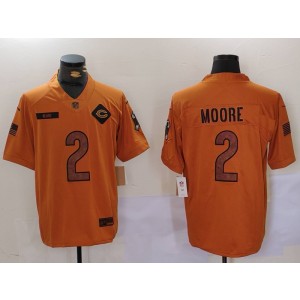 Nike Bears 2 Moore 2023 Brown Salute To Service Limited Men Jersey