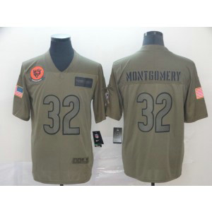 Nike Bears 32 David Montgomery Olive 2019 Salute To Service Limited Men Jersey